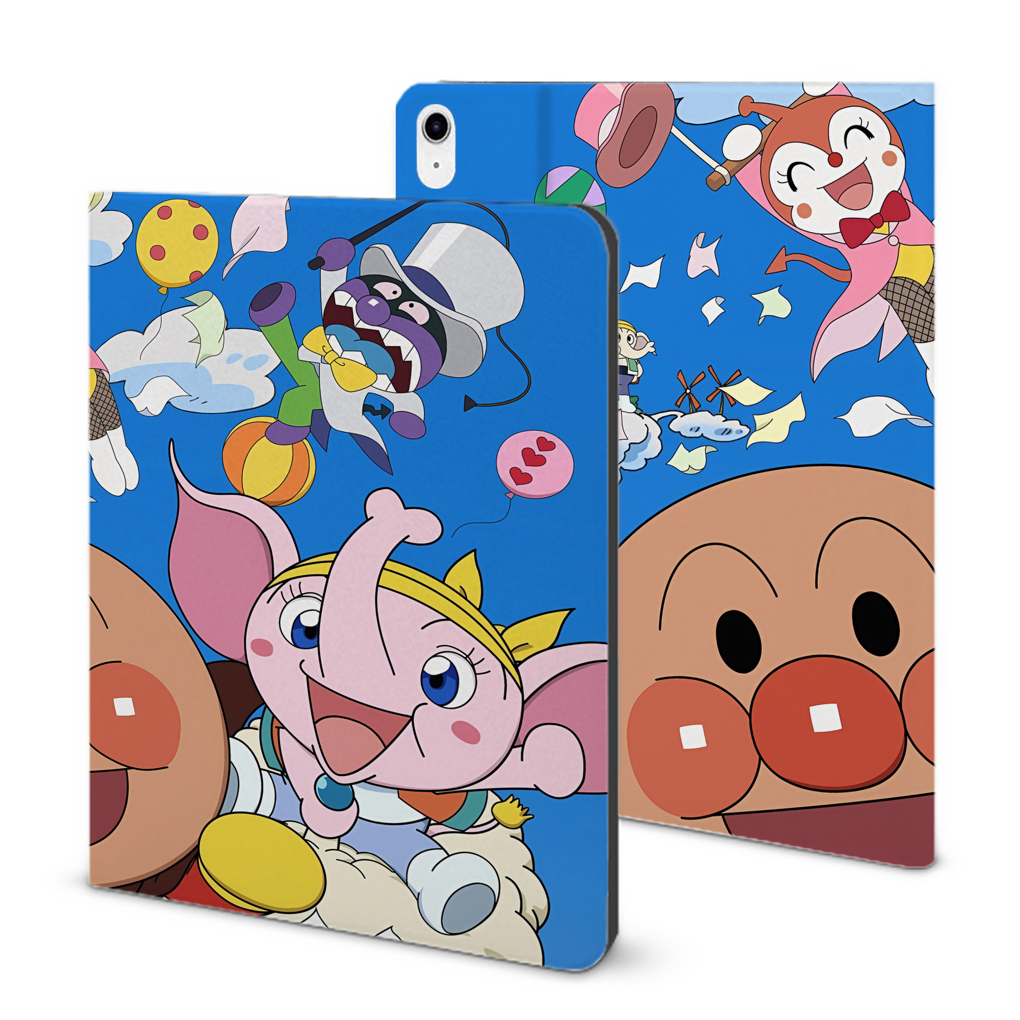（画像用） アンパンマン Anpanman IPad ケース ブック型 PUレザー TPU 耐衝撃 軽量 薄型 ペン収納なし 全面保護 IPad 各モデル対応
